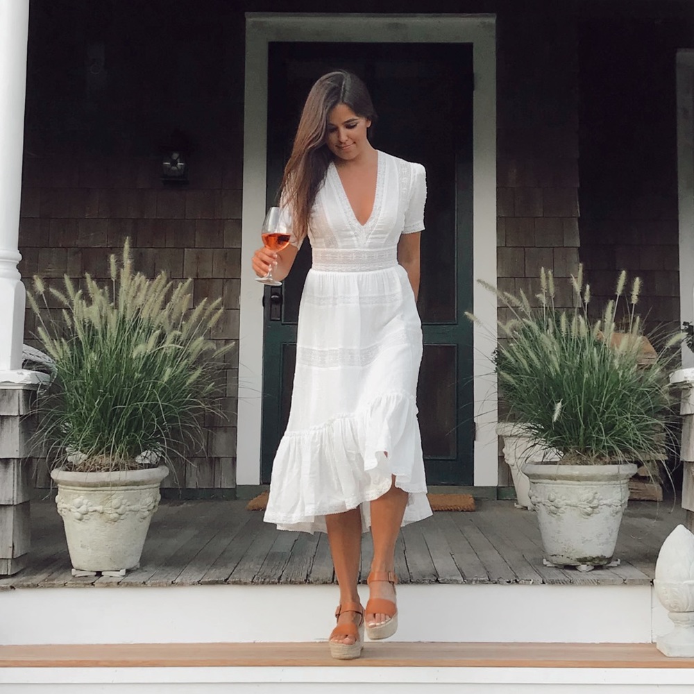 The Kooples - Asymmetrical Lace Midi Dress